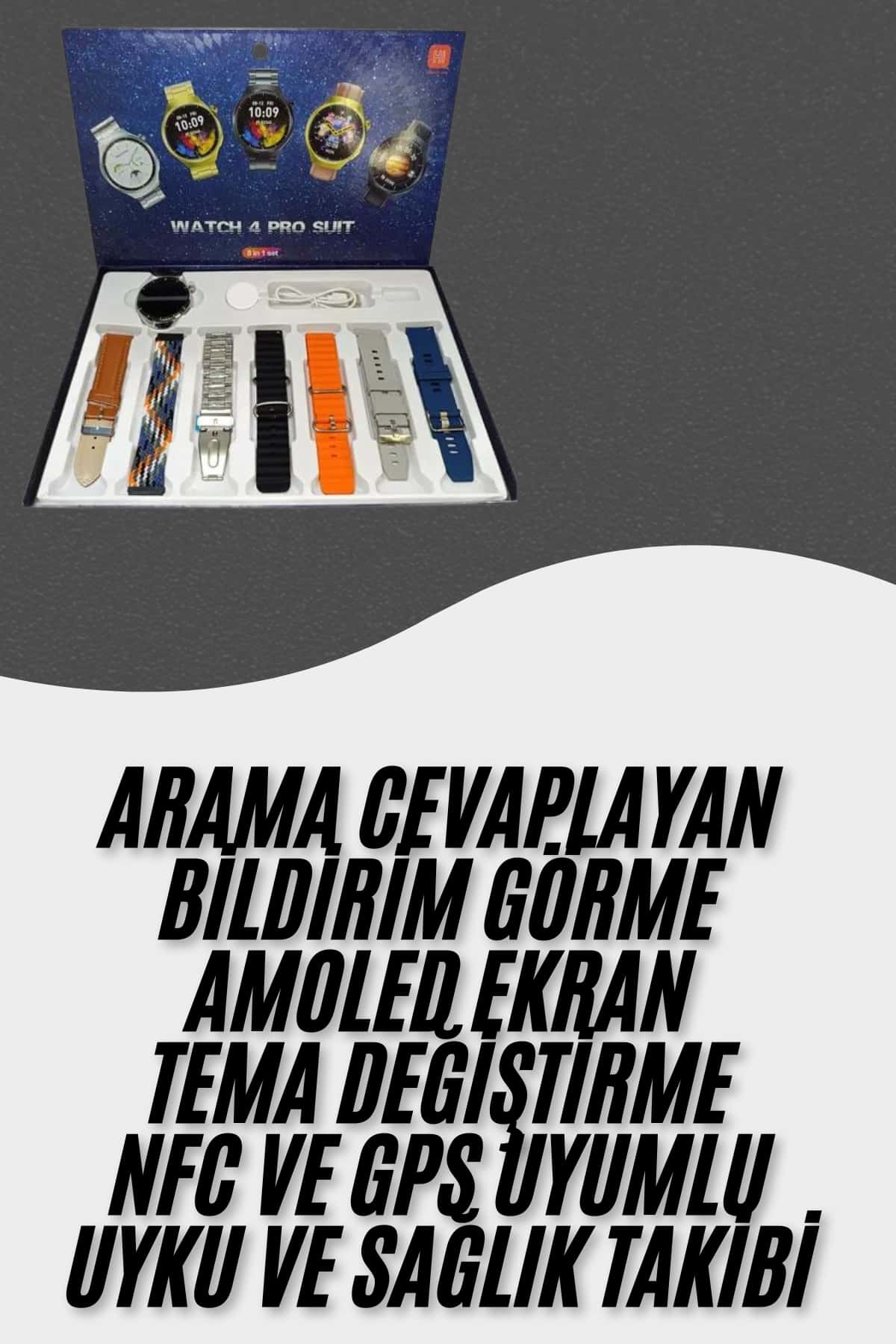 Akıllı Saat Çoklu Kordon Seçenekli Dokunmatik Ekran Nabız Sensörlü - Bayi Depom Akıllı Saat Çoklu Kordon Seçenekli Dokunmatik Ekran Nabız Sensörlü - Bayi Depom