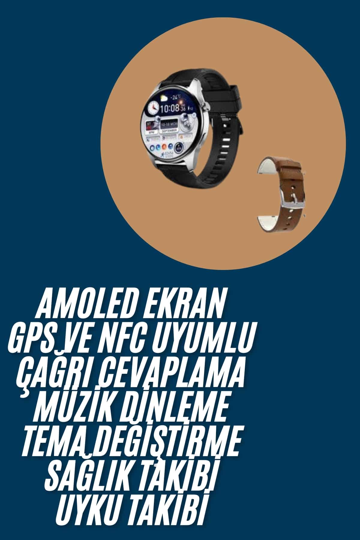 Akıllı Saat Yuvarlak Ekran Sesli Görüşme Özellikli Siyah Akıllı Unisex Kol Saati - Bayi Depom Akıllı Saat Yuvarlak Ekran Sesli Görüşme Özellikli Siyah Akıllı Unisex Kol Saati - Bayi Depom