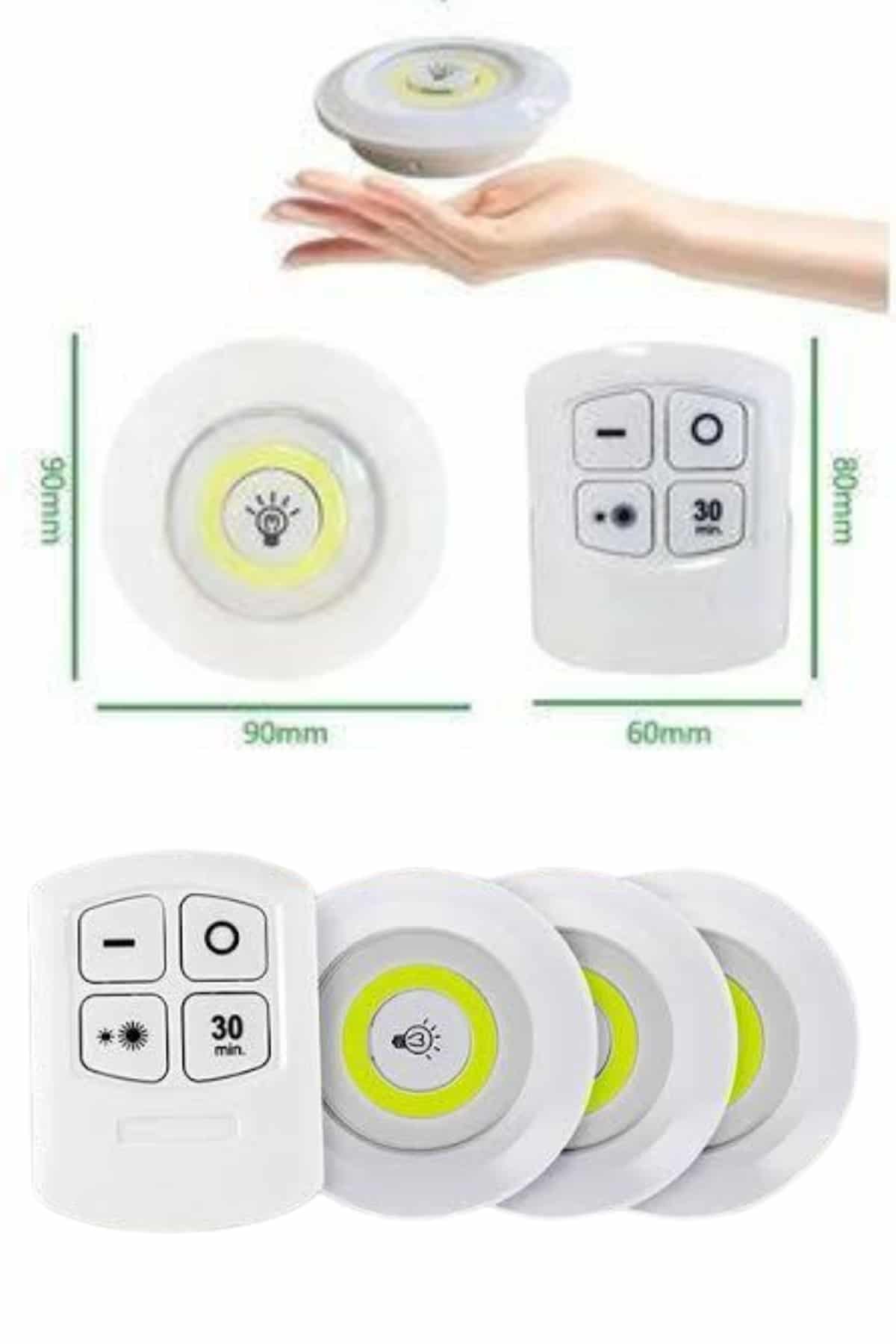 Yapışkanlı 3lü Spot Led Işık Lamba Montajsız Pilli Uzaktan Kumandalı - Bayi Depom Yapışkanlı 3'lü Spot Led Işık Lamba Montajsız Pilli Uzaktan Kumandalı - Bayi Depom