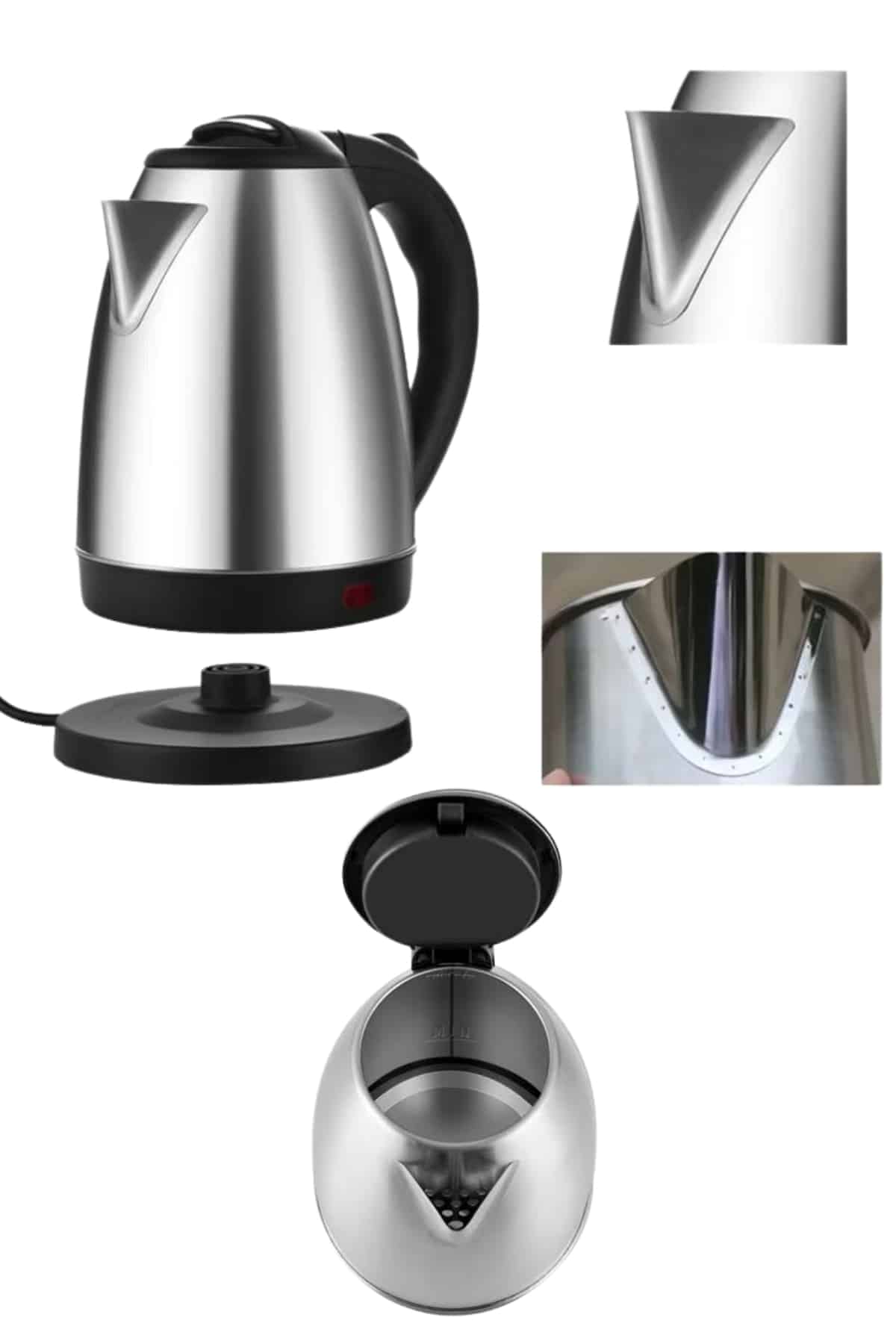 Elektrikli Paslanmaz Çelik Su Isıtcı Çelik Kettle 1.8 Lt. Uzun Ömürlü - Bayi Depom Elektrikli Paslanmaz Çelik Su Isıtcı Çelik Kettle 1.8 Lt. Uzun Ömürlü - Bayi Depom