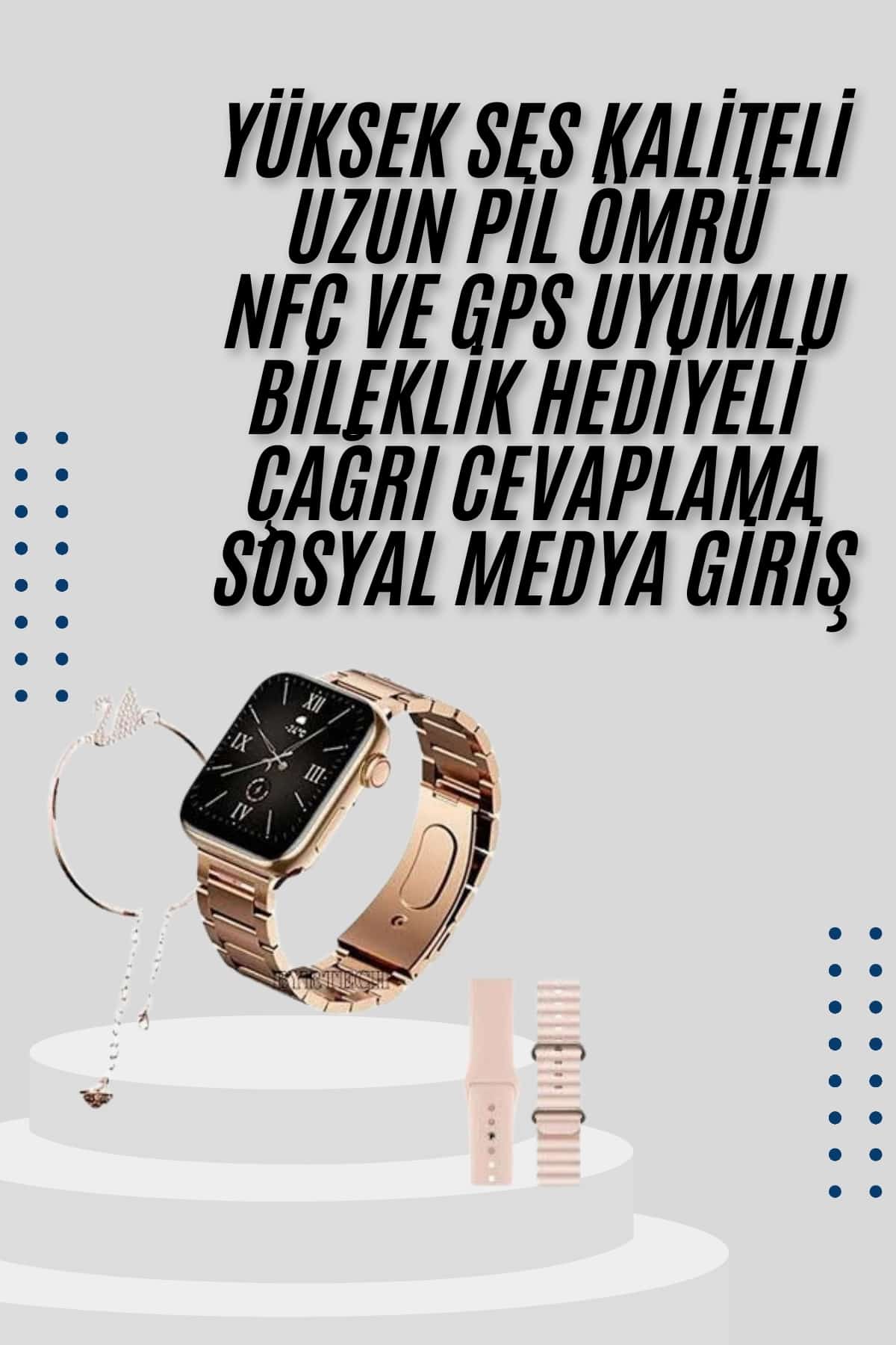 Akıllı Saat 3 Kordonlu Ve Aksesuarlı Bayanlar Için Şık Rose renk - Bayi Depom Akıllı Saat 3 Kordonlu Ve Aksesuarlı Bayanlar Için Şık Rose renk - Bayi Depom