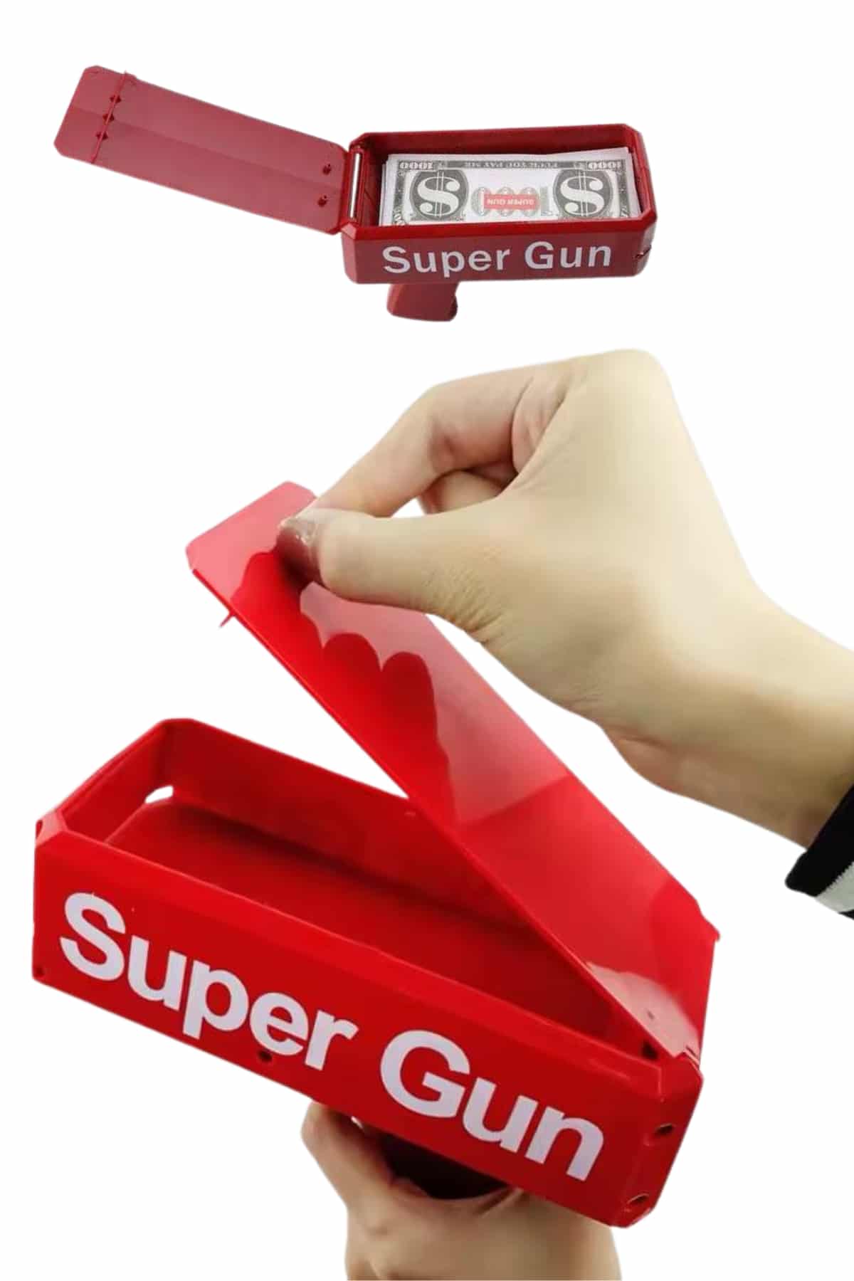 Kırmızı Parti Oyuncağı Para Saçma Fırlatma Tabancası Makinesi Super Money - Bayi Depom Kırmızı Parti Oyuncağı Para Saçma Fırlatma Tabancası Makinesi Super Money - Bayi Depom