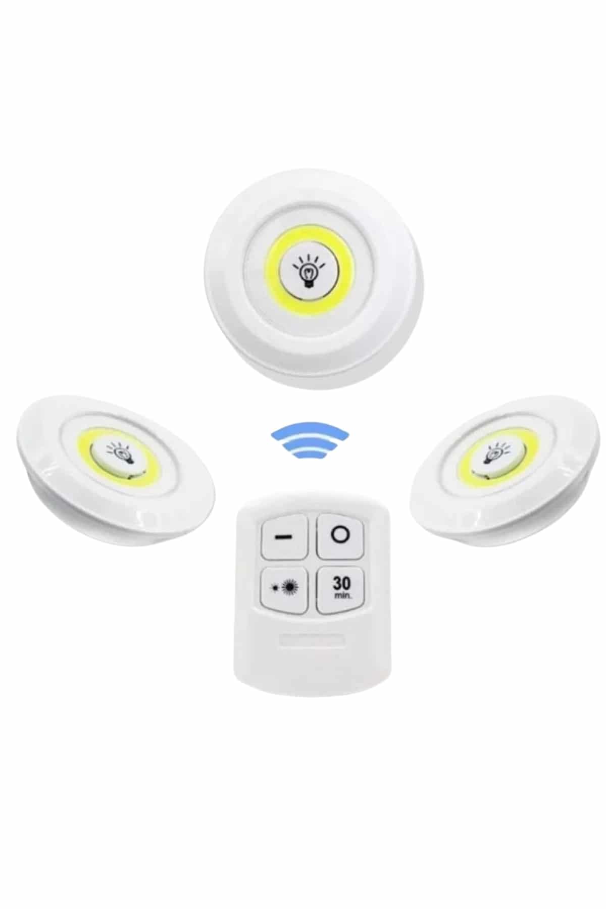 Dolap Işığı Mutfak Rafı Işığı Uzaktan Kumandalı 3 Lü Spot Led Lamba - Bayi Depom Dolap Işığı Mutfak Rafı Işığı Uzaktan Kumandalı 3 Lü Spot Led Lamba - Bayi Depom
