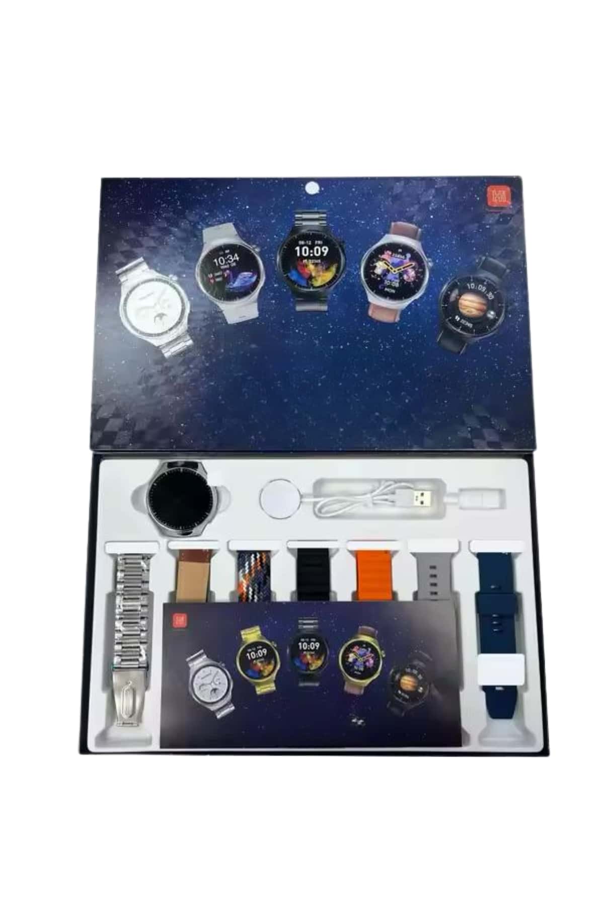 Unısex Yuvarlak Ekranlı 7 Kordonlu Akıllı Saat GPS Destekli Çoklu Kordon Seçeneği - Bayi Depom