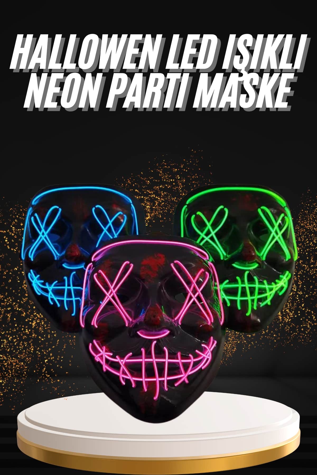 Hallowen Parti Maskesi Neon Led Işıklı Maske 3 Modlu Cadılar Bayramı Maskesi - Bayi Depom Hallowen Parti Maskesi Neon Led Işıklı Maske 3 Modlu Cadılar Bayramı Maskesi - Bayi Depom