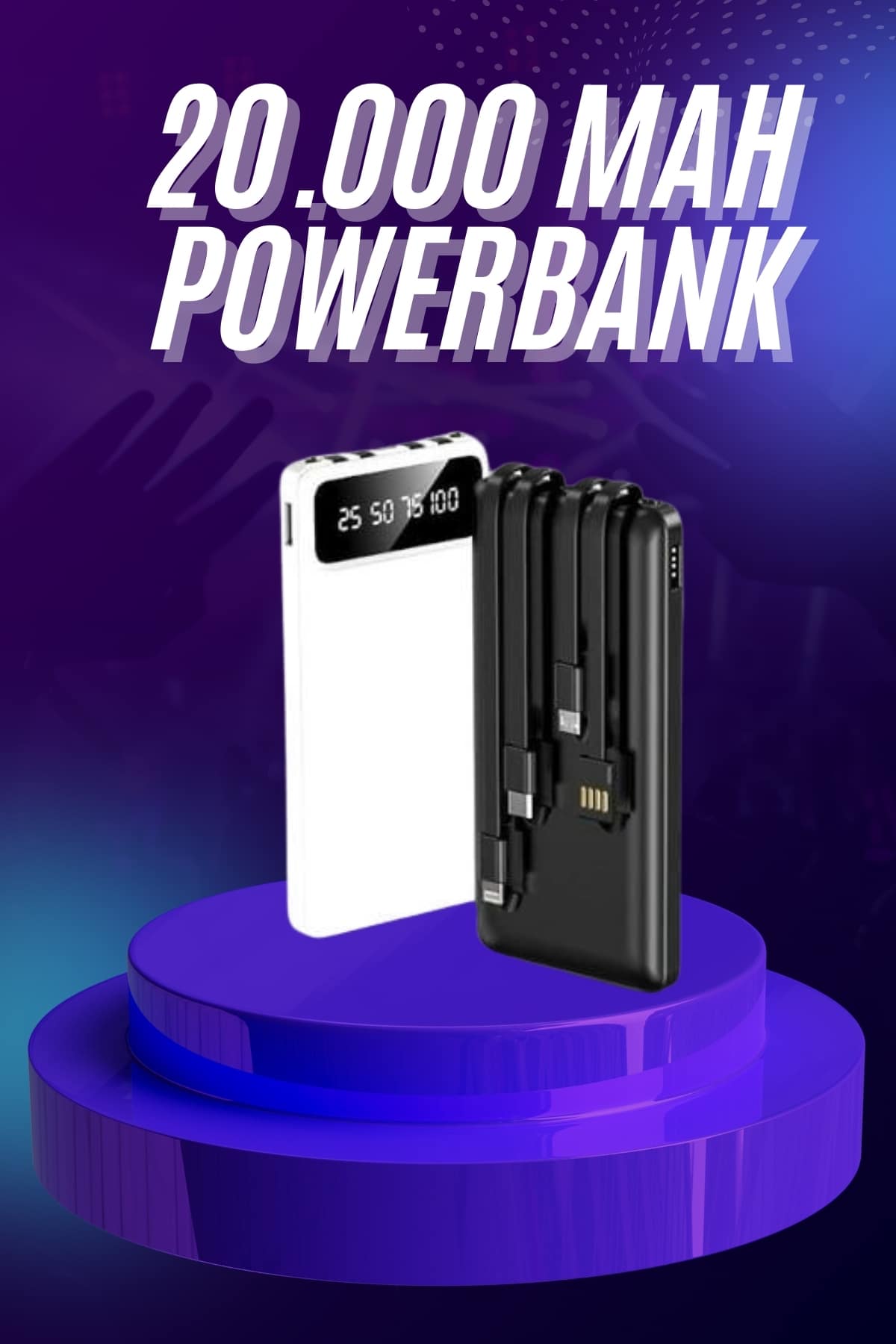 Powerbank 20.000 MAH Hızlı Şarj Özellikli Taşınabilir USB Girişli - Bayi Depom