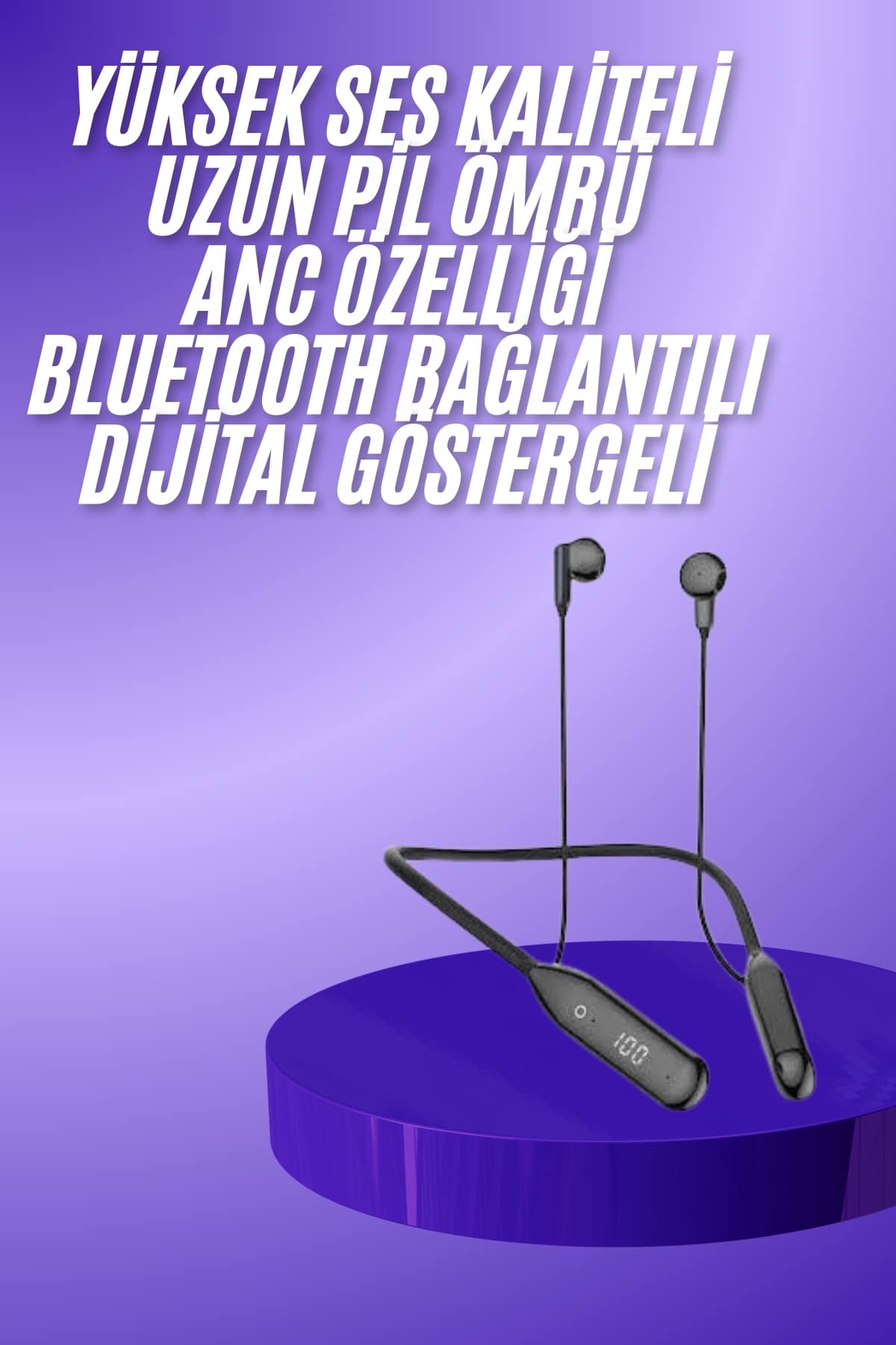 100 Saat Kablolu Boyun Askılı Dijital Göstergeli Bluetooth Kulaklığı - Bayi Depom 100 Saat Kablolu Boyun Askılı Dijital Göstergeli Bluetooth Kulaklığı - Bayi Depom