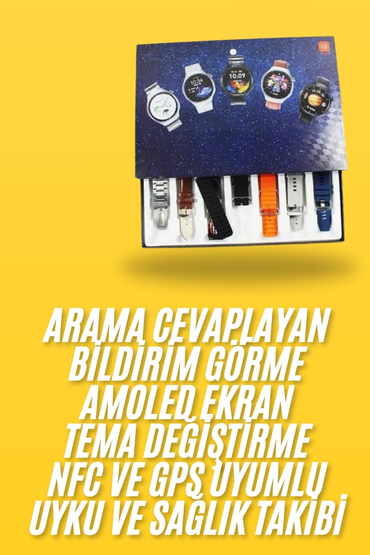7 Kordonlu Akıllı Saat Siyah Kasa Dokunmatik Ekran Uyku ve Sağlık Takibi - Bayi Depom 7 Kordonlu Akıllı Saat Siyah Kasa Dokunmatik Ekran Uyku ve Sağlık Takibi - Bayi Depom