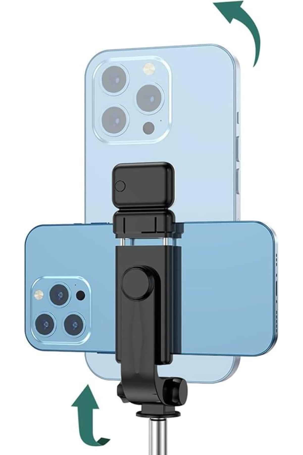Tripod Selfie Çubuğu Bluetooth Kumandalı Kablosuz Led Işıklı - Bayi Depom