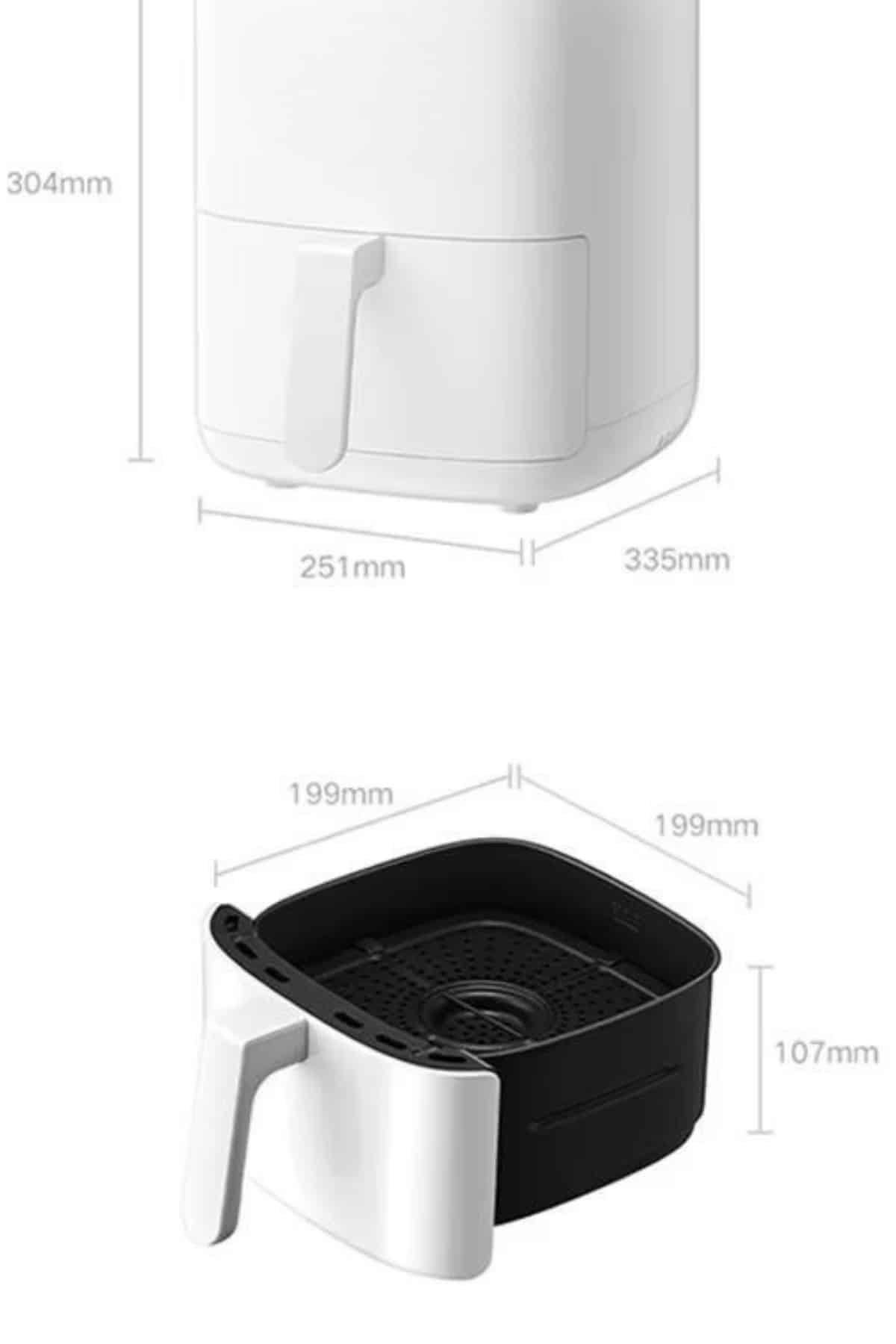 Hava Fritözü 4L Airfryer Pratik Uzun Ömürlü Yağsız Pişirme Taşınabilir - Bayi Depom