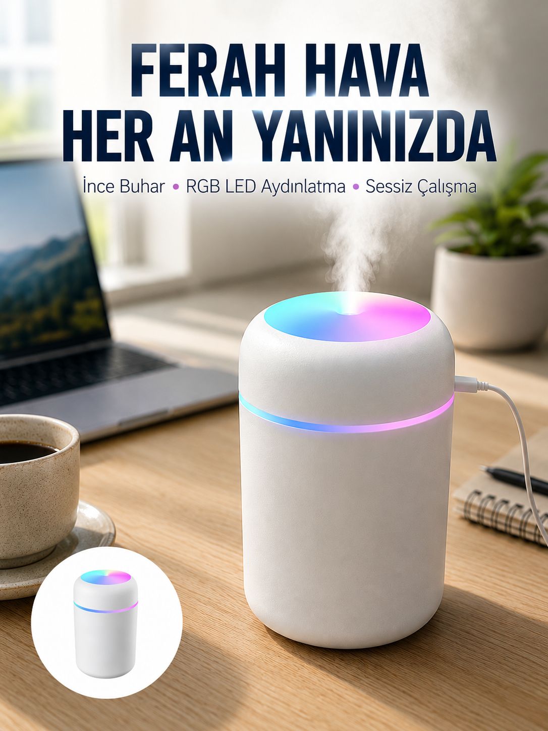 Hava Nemlendirici Buhar Makinesi Led Işıklı USB Dekoratif Nemlendirici Yeni Nesil - Bayi Depom Hava Nemlendirici Buhar Makinesi Led Işıklı USB Dekoratif Nemlendirici Yeni Nesil - Bayi Depom