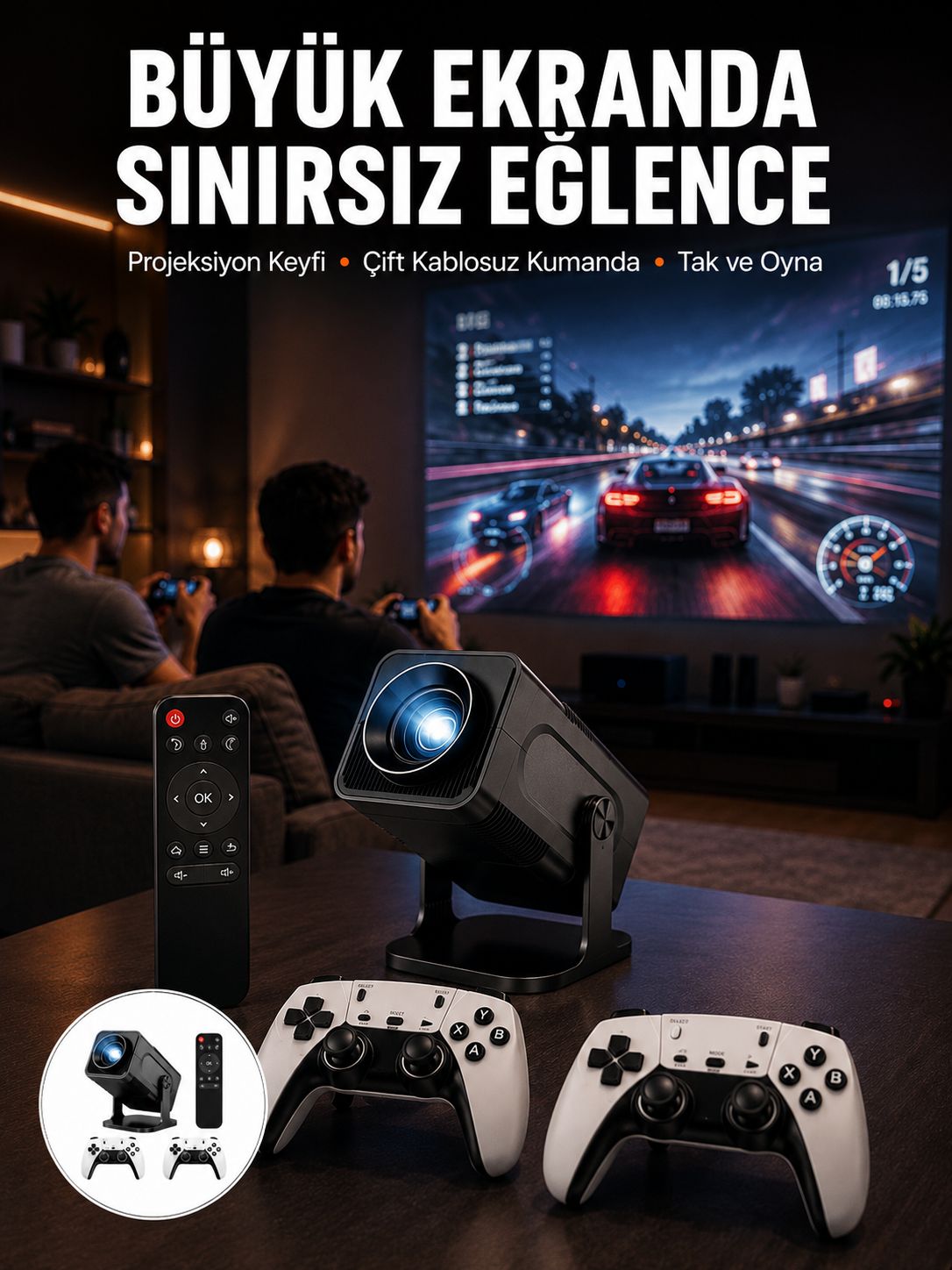 Çift Kollu Game Box Projeksiyon Cihazı Kumandalı Android Tv Dahili Hoparlör Yeni Nesil - Bayi Depom Çift Kollu Game Box Projeksiyon Cihazı Kumandalı Android Tv Dahili Hoparlör Yeni Nesil - Bayi Depom