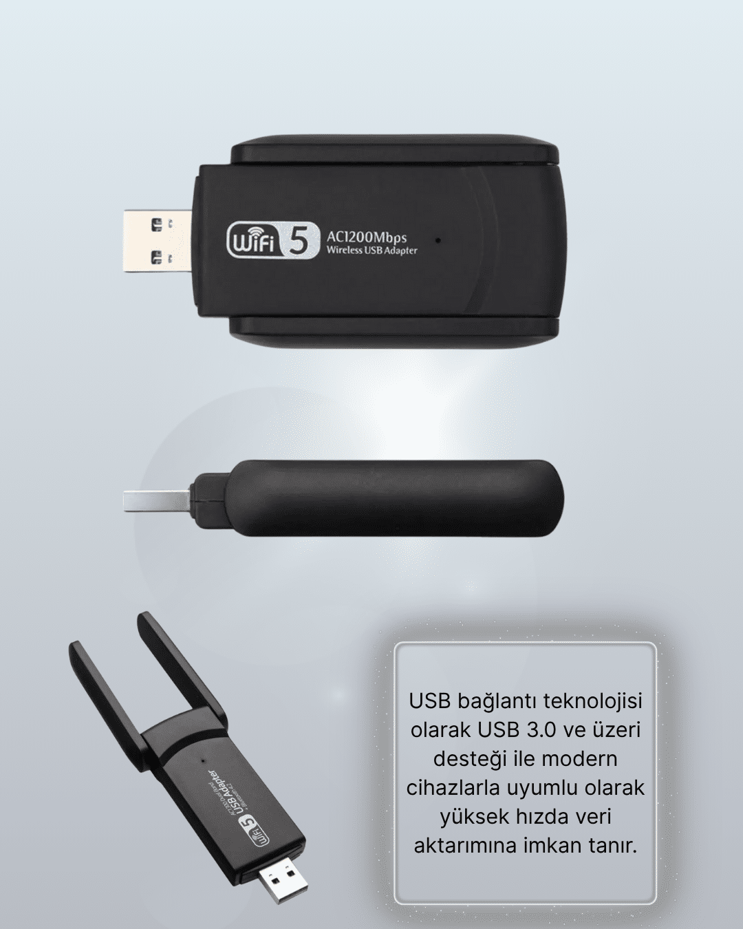AC1200 USB WiFi Adaptör - Bayi Depom