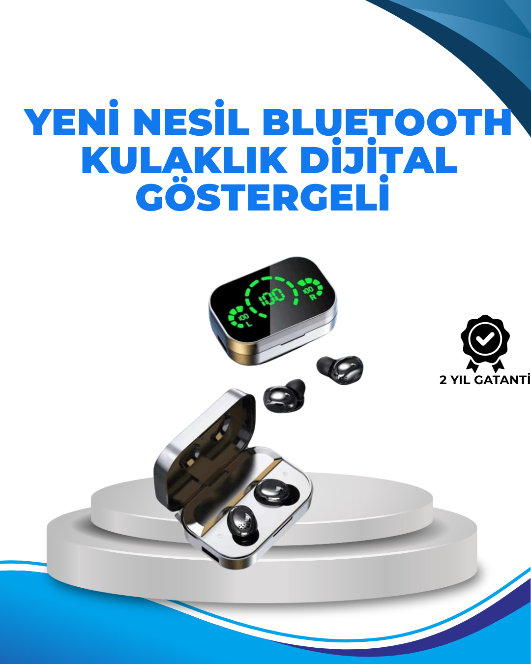 Gürültü Engelleyici Bluetooth Kulaklık – Akıllı Ekranlı, HiFi Ses Kalitesi - Bayi Depom