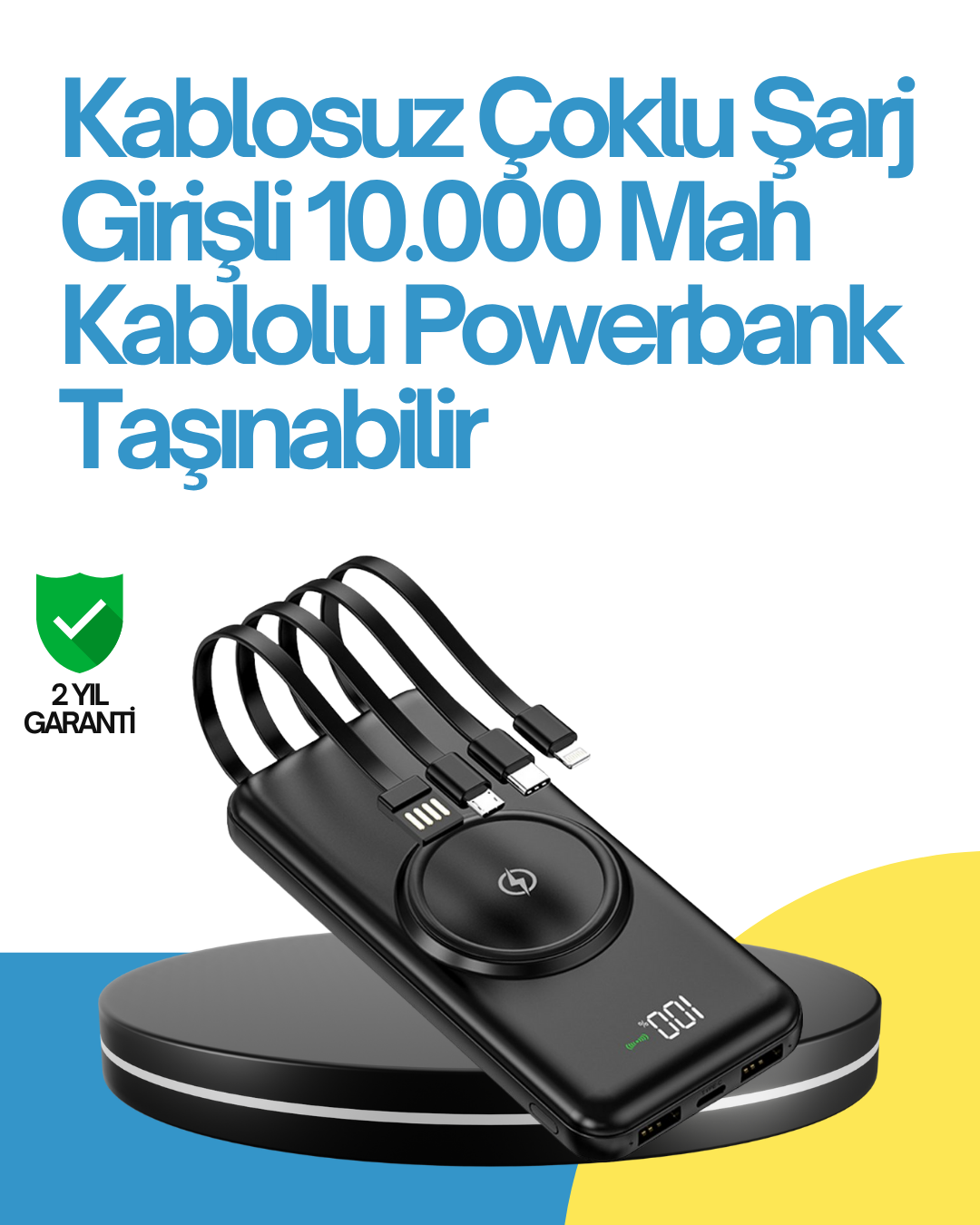 10000mAh Kablosuz ve Hızlı Şarj Destekli Powerbank – Taşınabilir Şarj Gücü - Bayi Depom 10000mAh Kablosuz ve Hızlı Şarj Destekli Powerbank – Taşınabilir Şarj Gücü - Bayi Depom