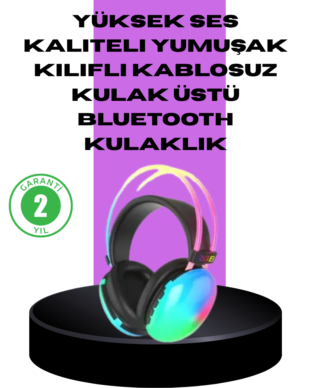 RGB Aydınlatmalı Kablosuz Bluetooth Oyuncu Kulaklığı - Bayi Depom