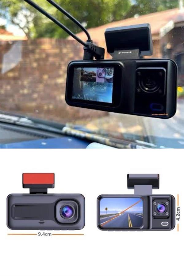 1080P 3 Lensli WİFİ Araç İçi Kameralı Ekran DVR Kaydedici Gece Görüşlü - Bayi Depom 1080P 3 Lensli WİFİ Araç İçi Kameralı Ekran DVR Kaydedici Gece Görüşlü - Bayi Depom