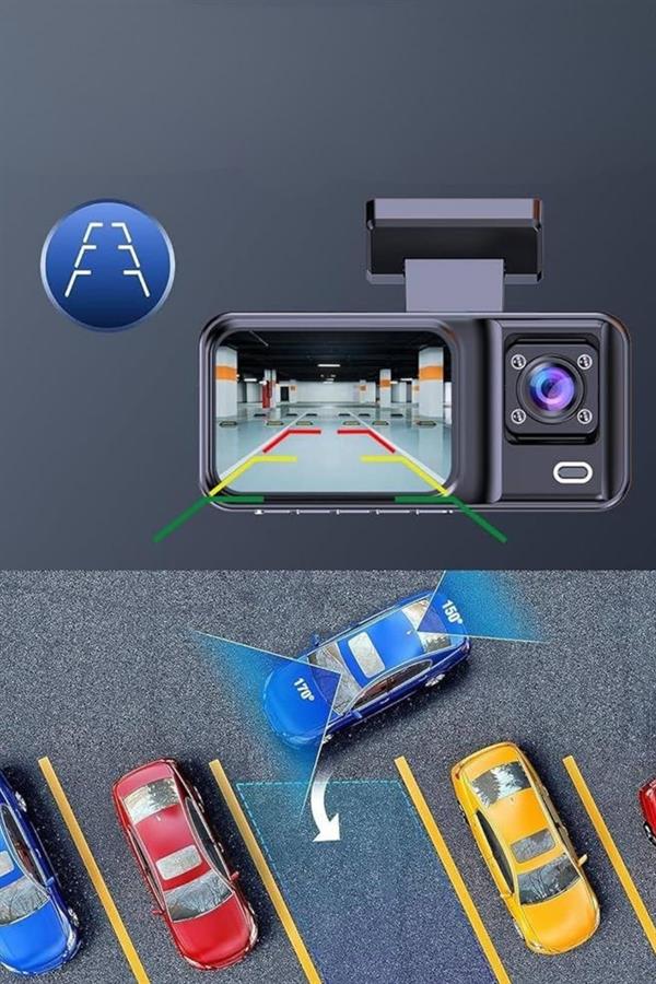 1080P 3 Lensli WİFİ Araç İçi Kameralı Ekran DVR Kaydedici Gece Görüşlü - Bayi Depom 1080P 3 Lensli WİFİ Araç İçi Kameralı Ekran DVR Kaydedici Gece Görüşlü - Bayi Depom