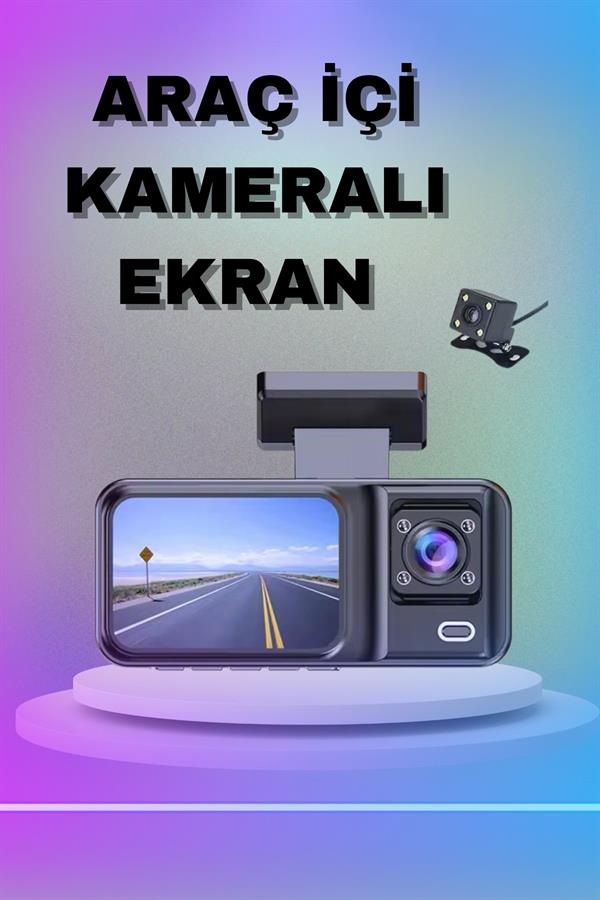 1080P 3 Lensli WİFİ Araç İçi Kameralı Ekran DVR Kaydedici Gece Görüşlü - Bayi Depom 1080P 3 Lensli WİFİ Araç İçi Kameralı Ekran DVR Kaydedici Gece Görüşlü - Bayi Depom