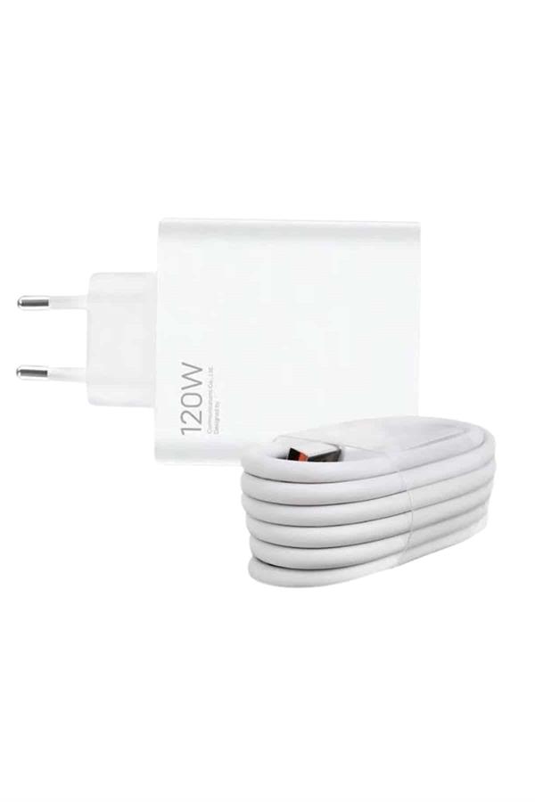 120 Watt Turbo Hızlı Şarj Aleti Seti Hızlı Şarj Adaptörü Beyaz - Bayi Depom