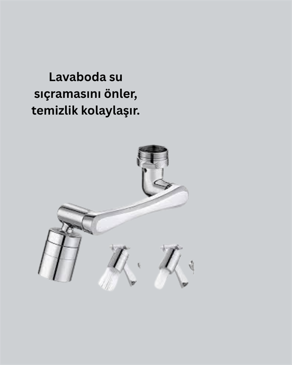 Esnek 1080° Musluk Başlığı 3 Eklemli Hareketli Su Modlu Lavabo Aparatı - Bayi Depom