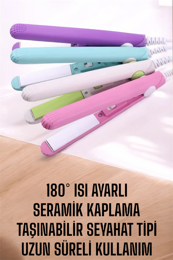 180°C Isı ve Uzun Süre Kalıcı Düzlük Sağlayan Mini Saç Düzleştirici - Bayi Depom