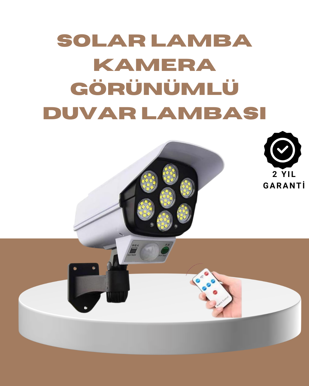 Güneş Enerjili LED Lamba + Güvenlik Kamerası Görünümlü– 5-8 m Hareket Algılamalı, Beyaz Işık - Bayi Depom Güneş Enerjili LED Lamba + Güvenlik Kamerası Görünümlü– 5-8 m Hareket Algılamalı, Beyaz Işık - Bayi Depom