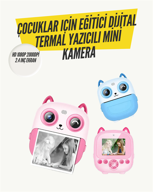 2.4” Ekranlı Mini Kamera – 1080p Kayıt + Mürekkepsiz Yazdırma - Bayi Depom 2.4” Ekranlı Mini Kamera – 1080p Kayıt + Mürekkepsiz Yazdırma - Bayi Depom