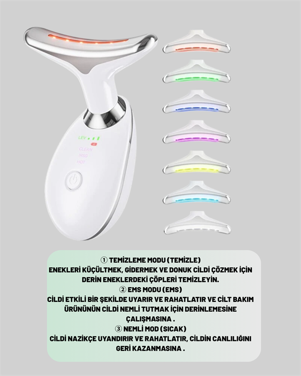 Şarjlı Akıllı Cilt Temizleme ve Nemlendirme Cihazı – 500 mAh, Otomatik Kapanma ve EMS Modlu - Bayi Depom