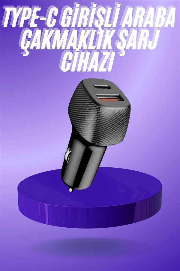 38W USB Type-C Girişli Oto Çakmaklık Araç İçi Hızlı Şarj Çakmaklık Şarj Aleti - Bayi Depom 38W USB Type-C Girişli Oto Çakmaklık Araç İçi Hızlı Şarj Çakmaklık Şarj Aleti - Bayi Depom