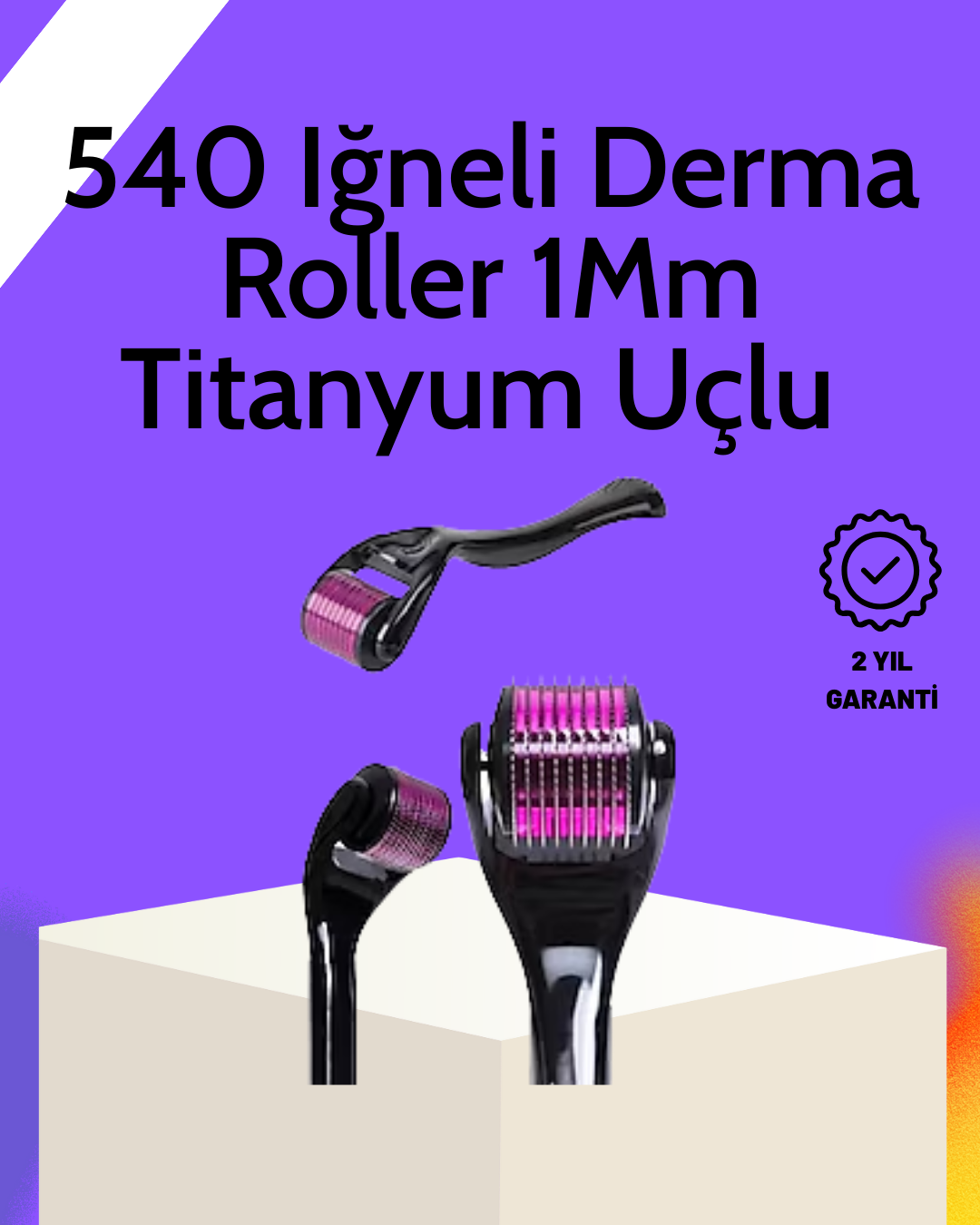 Evde Güvenli Kullanım İçin Titanyum Derma Roller – Siyah Saplı - Bayi Depom