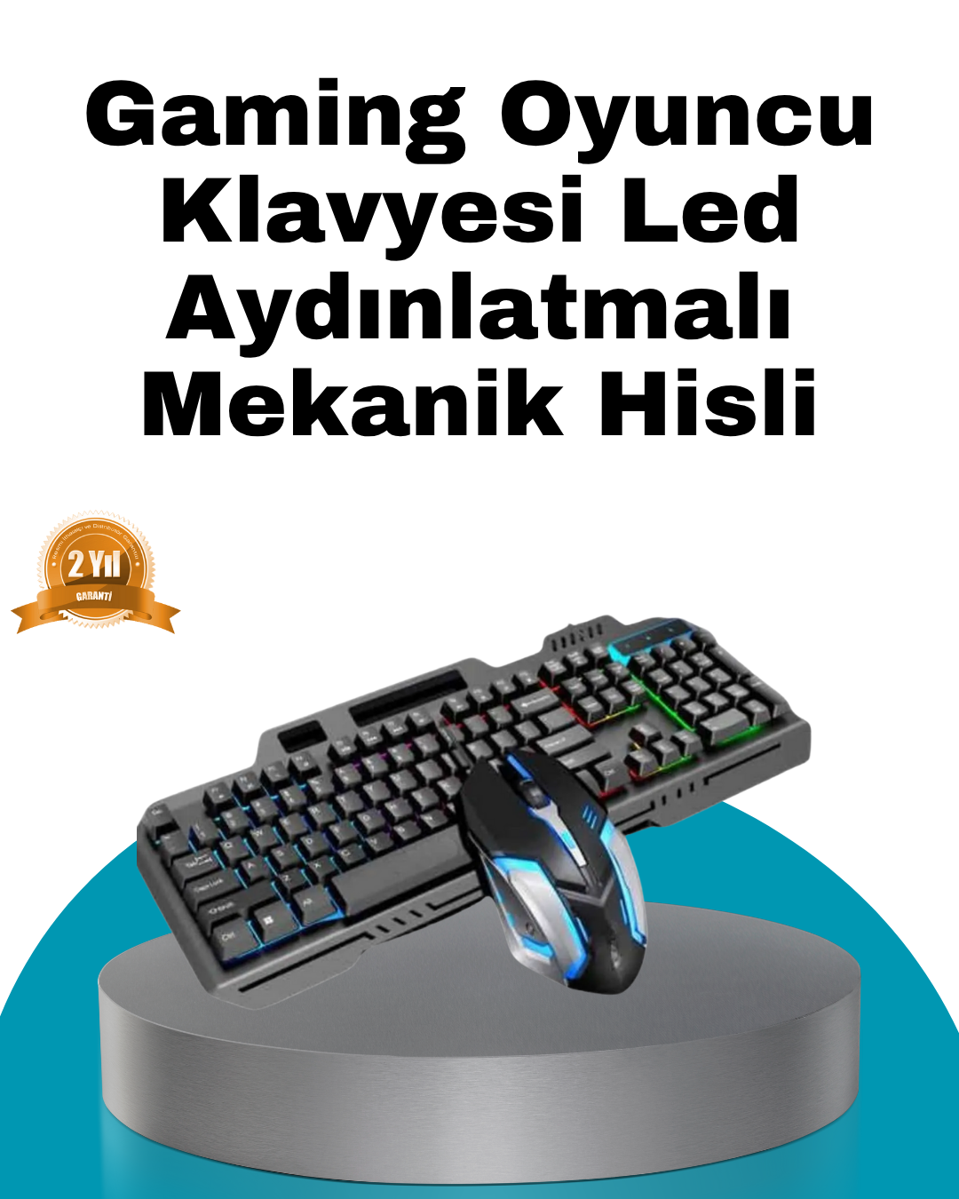 Mekanik Oyuncu Seti – LED Işıklandırma ve Ergonomik Mouse - Bayi Depom