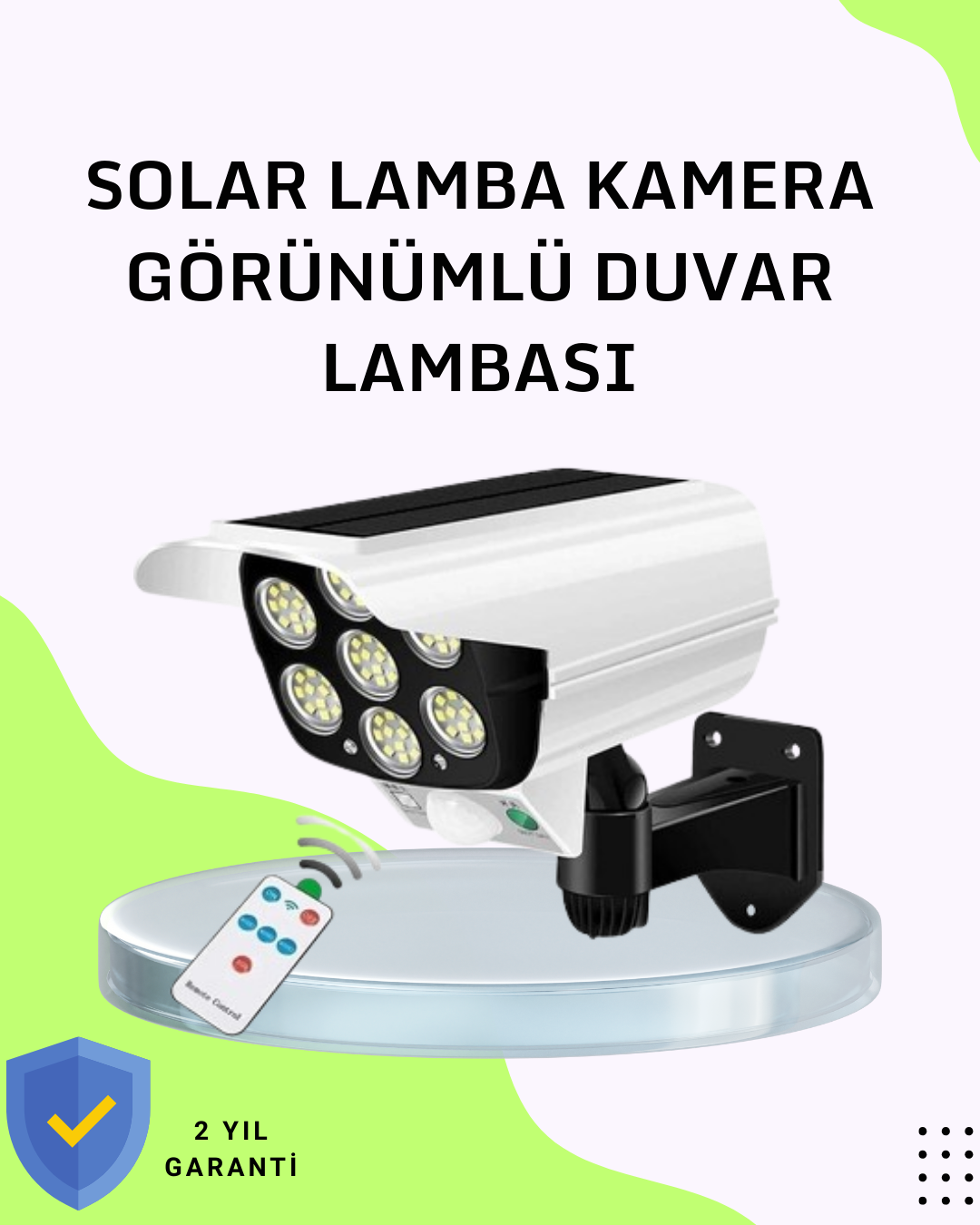 3 Modlu Güneş Paneli Aydınlatmalı Dış Mekan Güvenlik Işığı – IP65 Su Geçirmez, PIR Sensörlü - Bayi Depom 3 Modlu Güneş Paneli Aydınlatmalı Dış Mekan Güvenlik Işığı – IP65 Su Geçirmez, PIR Sensörlü - Bayi Depom