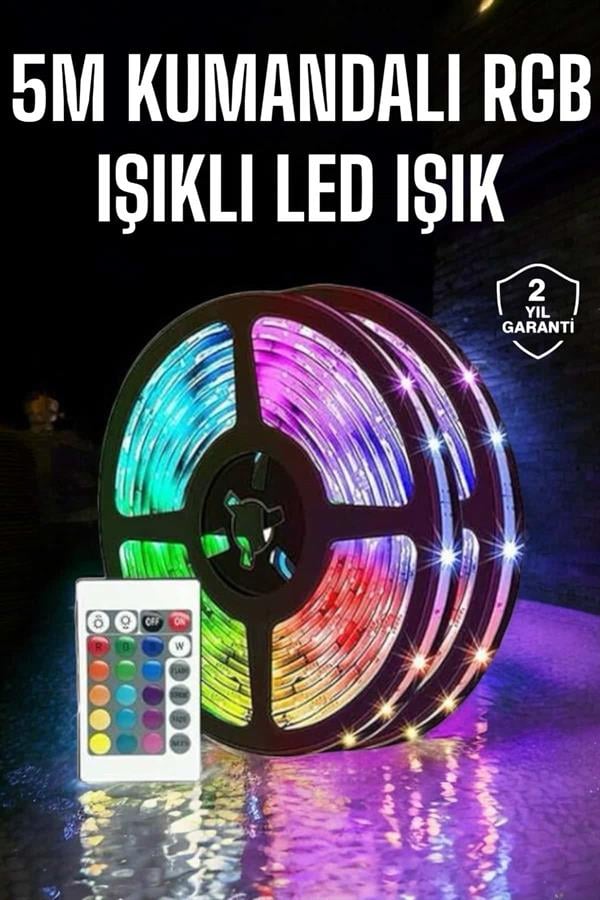 5 Metre Şerit Led RGB Işıklı Kumandalı Güç Adaptörü Her Ortama Uygun - Bayi Depom 5 Metre Şerit Led RGB Işıklı Kumandalı Güç Adaptörü Her Ortama Uygun - Bayi Depom