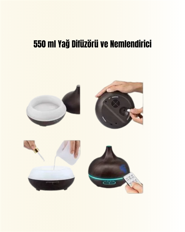 Sessiz Çalışan Aromaterapi Difüzörü – 4 Zaman Ayarlı, 7 Renkli Işık Seçeneği - Bayi Depom Sessiz Çalışan Aromaterapi Difüzörü – 4 Zaman Ayarlı, 7 Renkli Işık Seçeneği - Bayi Depom