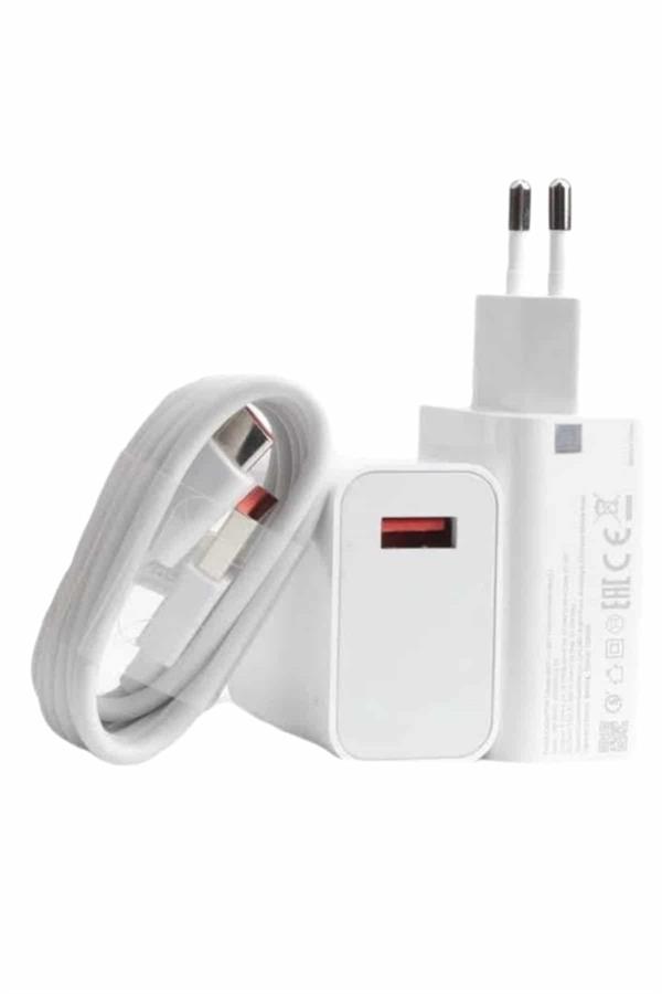 Beyaz Ultra Plus Hızlı Şarj Seti Şarj Adaptörü ve Kablosu 67W - Bayi Depom