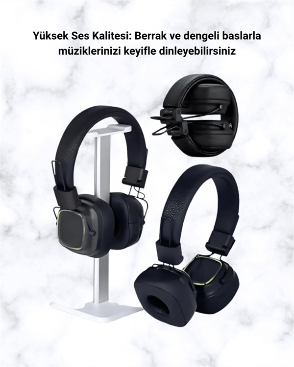 Bluetooth 5.3 Rainbow Işıklı Kulak Üstü Kablosuz Kulaklık - Bayi Depom