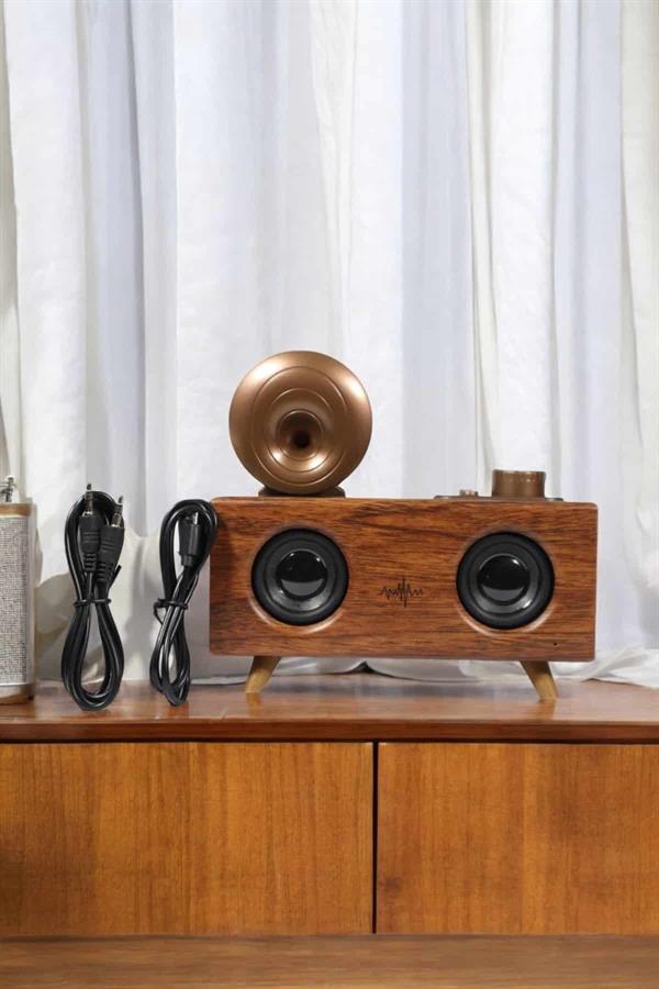 Bluetooth Hoparlör Ahşap Klasik Retro Gramofon Bluetooth Müzik Kutusu - Bayi Depom