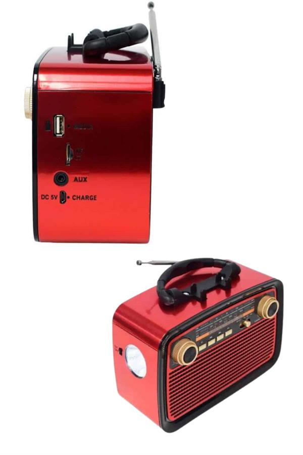 Bluetooth Hoparlör Ahşap Renk Vintage Işıklı Nostaljik Radyo Fm Ahşap Görünümlü - Bayi Depom