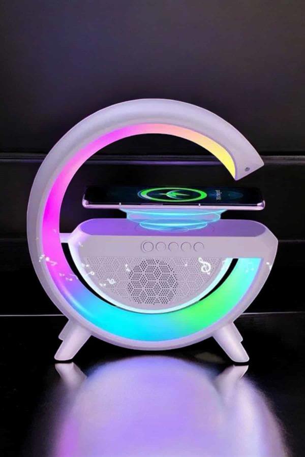 Bluetooth Hoparlör Dijital Göstergeli Wireless Şarj RGB Işıklı - Bayi Depom
