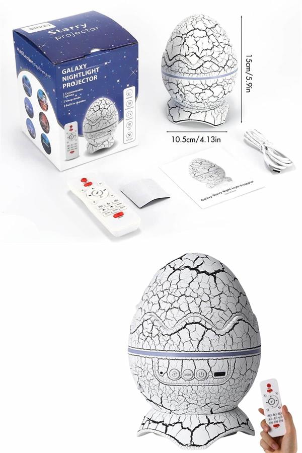 Bluetooth Hoparlör Dinozor Yumurtası Gece Masa Lambası Projektör - Bayi Depom