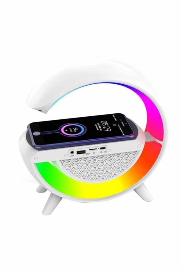 Bluetooth Hoparlör G Şekli Atmosfer Akıllı Rgb Lamba Wireless Kablosuz Şarj - Bayi Depom Bluetooth Hoparlör G Şekli Atmosfer Akıllı Rgb Lamba Wireless Kablosuz Şarj - Bayi Depom