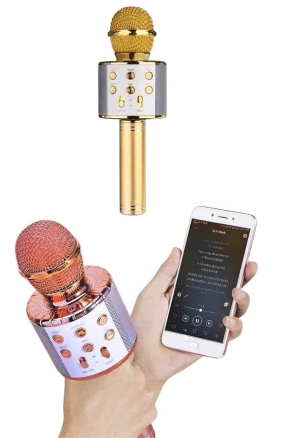 Bluetooth Hoparlör USB AUX SD Kart Kaoroke Mikrofon Uzun Pil Ömrü - Bayi Depom