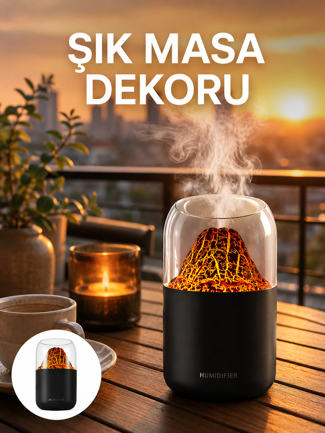 Büyük Kapasiteli Aromaterapi Cihazı – 280 ml Su Haznesi Yeni Nesil - Bayi Depom