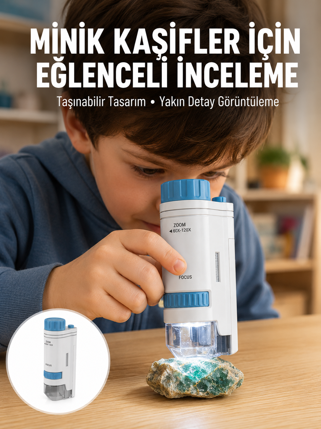 PMMA Optik Lensli Kompakt Taşınabilir Mikroskop Yeni Nesil - Bayi Depom