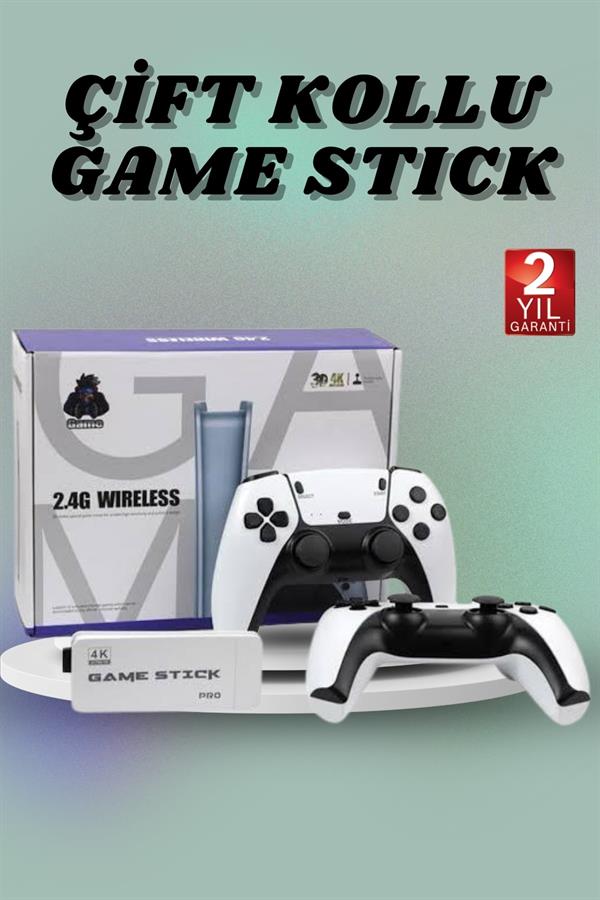 Çift Oyun Kollu 4K HD Ekran Nostaljik 20.000 Oyunlu Beyaz Game Stick - Bayi Depom Çift Oyun Kollu 4K HD Ekran Nostaljik 20.000 Oyunlu Beyaz Game Stick - Bayi Depom