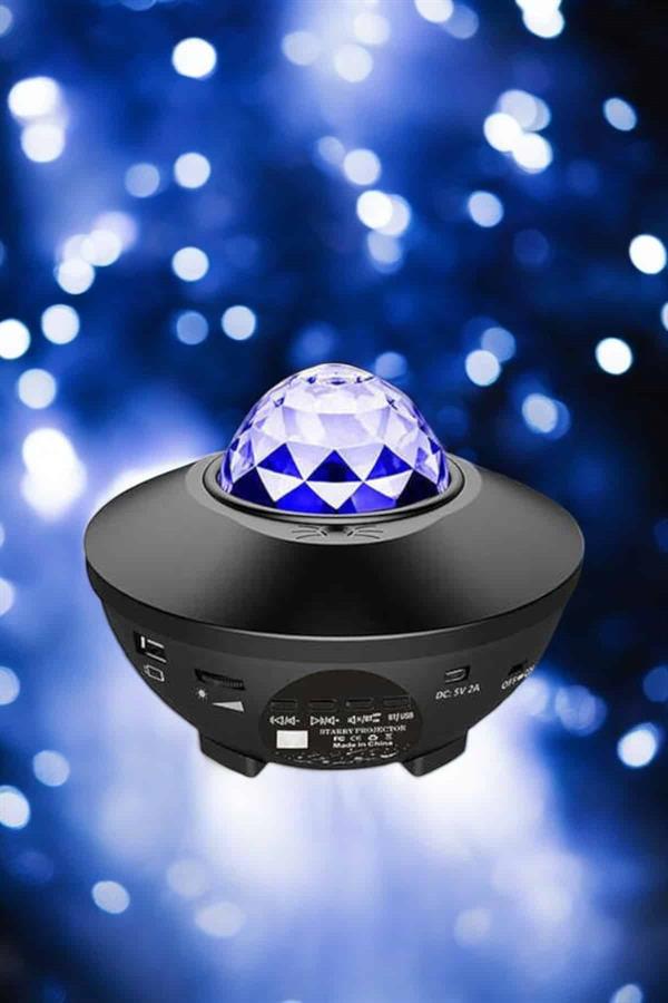 Çocuklara Özel Şarjlı Bluetooth Hoparlör Parti Led Lambası Yıldızlı Projeksiyon - Bayi Depom