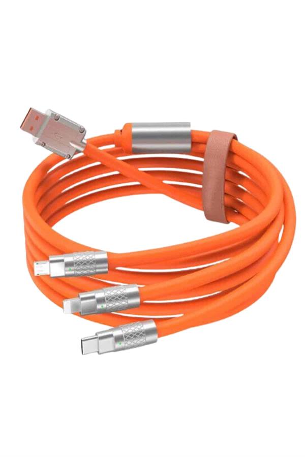 Çoklu Şarj Kablosu USB Type-C İOS Uyumlu 120W Hızlı Şarj Kablosu - Bayi Depom Çoklu Şarj Kablosu USB Type-C İOS Uyumlu 120W Hızlı Şarj Kablosu - Bayi Depom