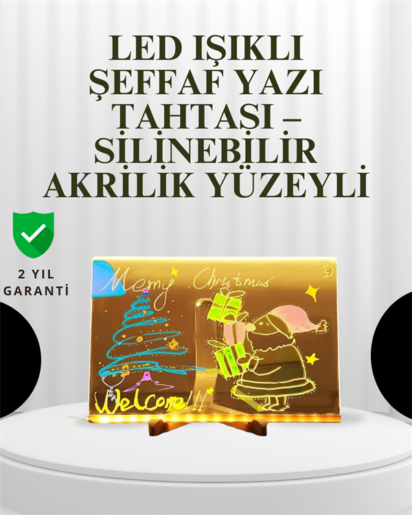 Dekoratif LED Yazı Tahtası – Silinebilir, Neon Kalemli, Planlama ve Hatırlatma İçin İdeal - Bayi Depom Dekoratif LED Yazı Tahtası – Silinebilir, Neon Kalemli, Planlama ve Hatırlatma İçin İdeal - Bayi Depom