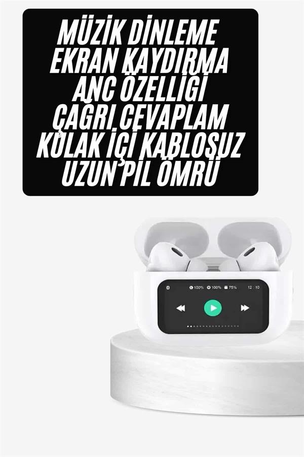 Dokunmatik Ekranlı ANC/ENC Yeni Nesil Pro Bluetooth Kulaklık Dokunmatik Ekran Yeni Nesil - Bayi Depom